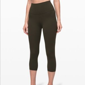Lululemon Dark Olive Cropped 21” Align Legging